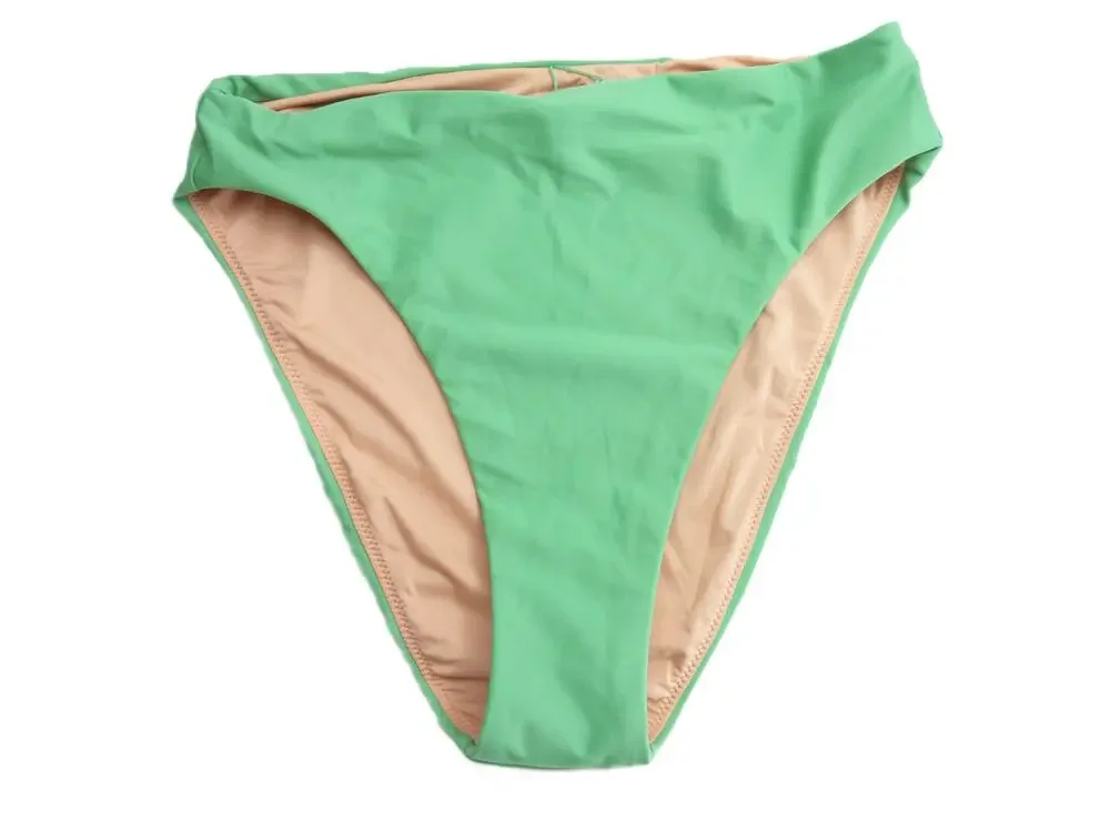 NWT J. Crew Women’s High Rise High Cut Leg Bikini Bottom Green Size S